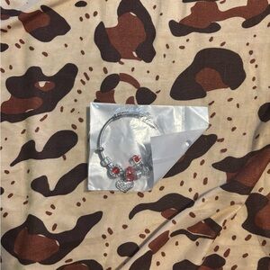 Silver and Red Charm Bracelet